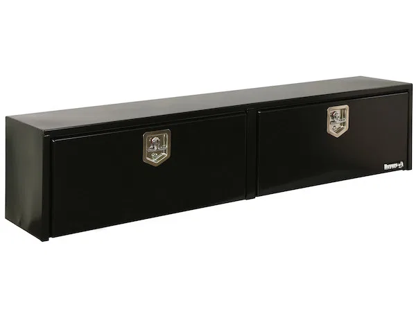 1702980 – BUYERS PROD Tool Box, Topsider 2 Recessed Drop Door Powder Coated Gloss Black Carbon Steel 72 Inch Length x...